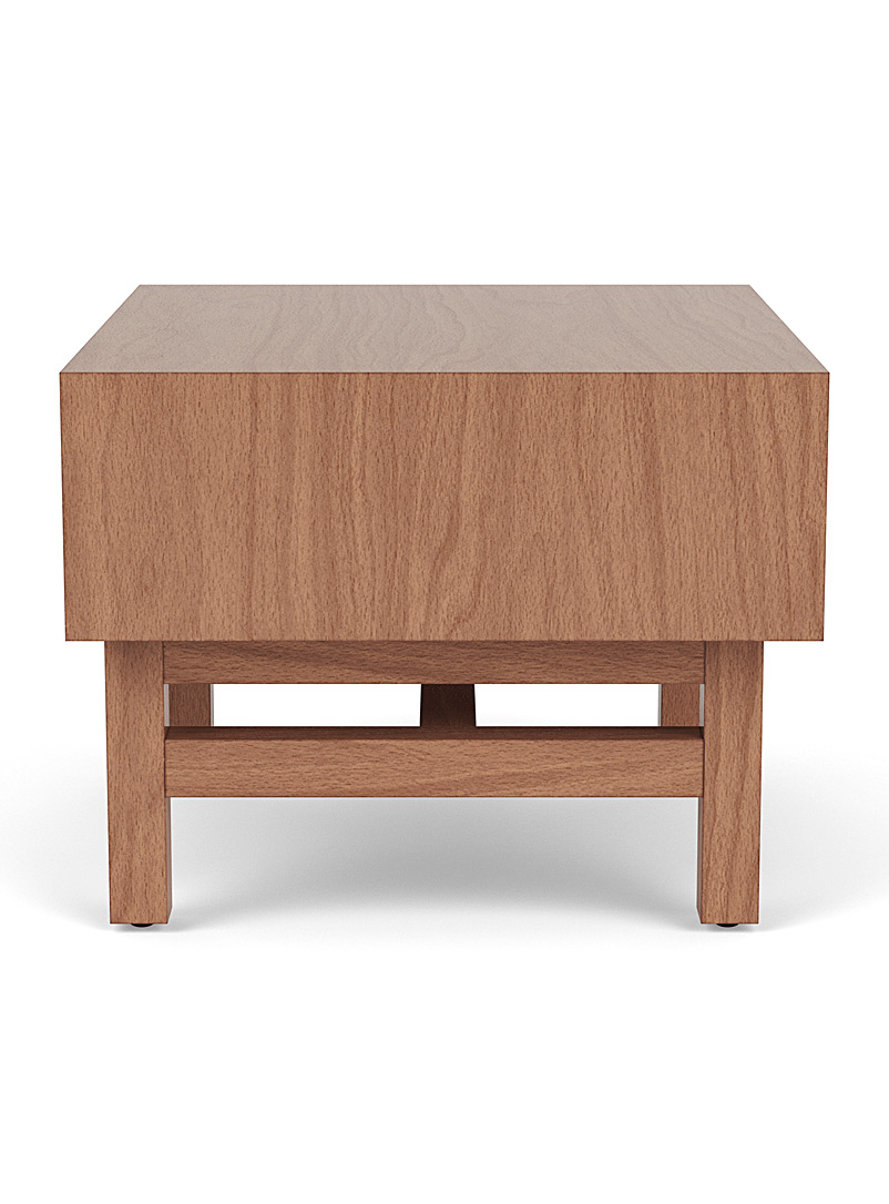 Walnut architectural bedside table product image 3
