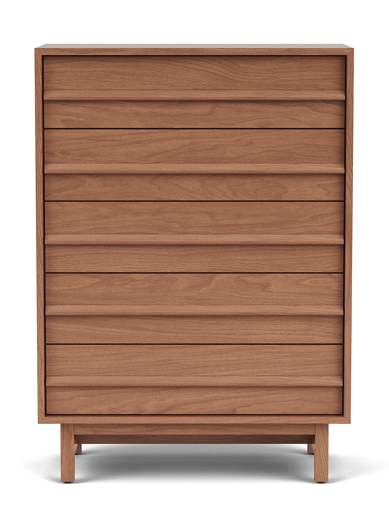 Eq3 Architectural 5-drawer Walnut Dresser In Medium Brown