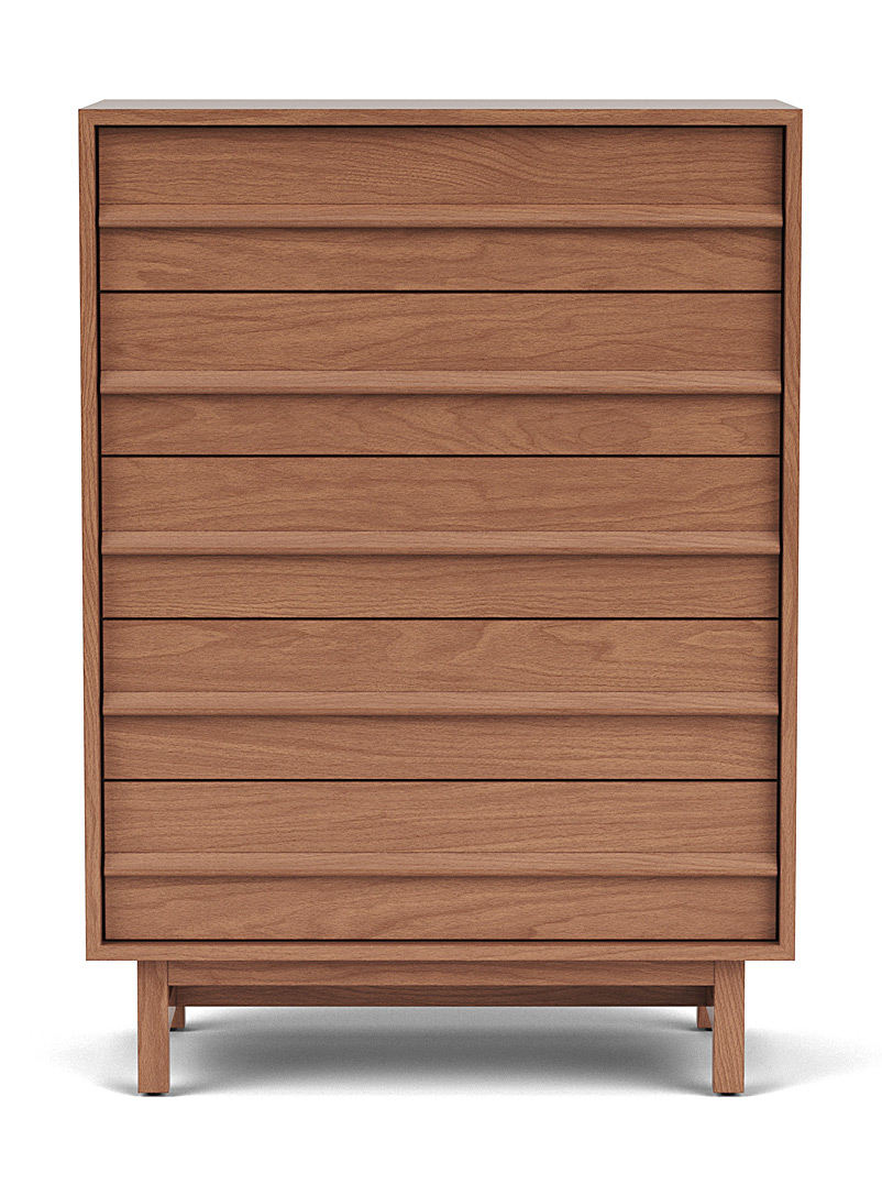 Architectural 5-drawer walnut dresser product image (primary)