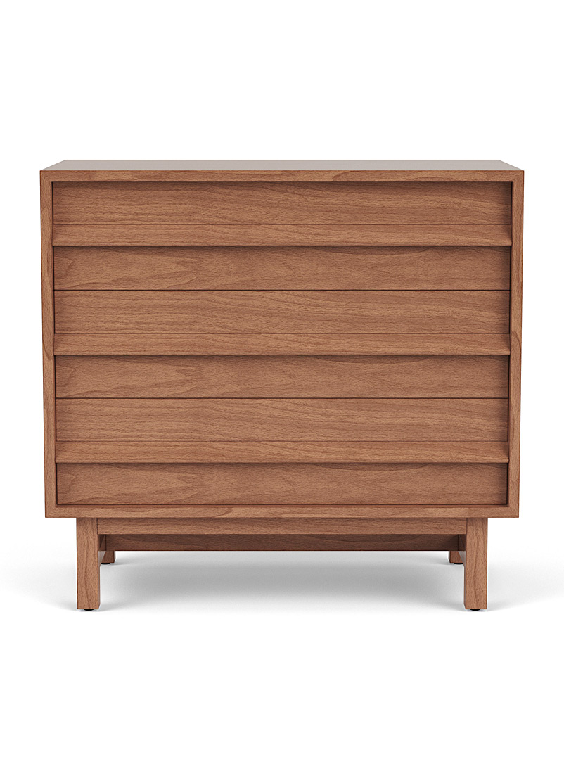 Architectural 3-Drawer Walnut Dresser