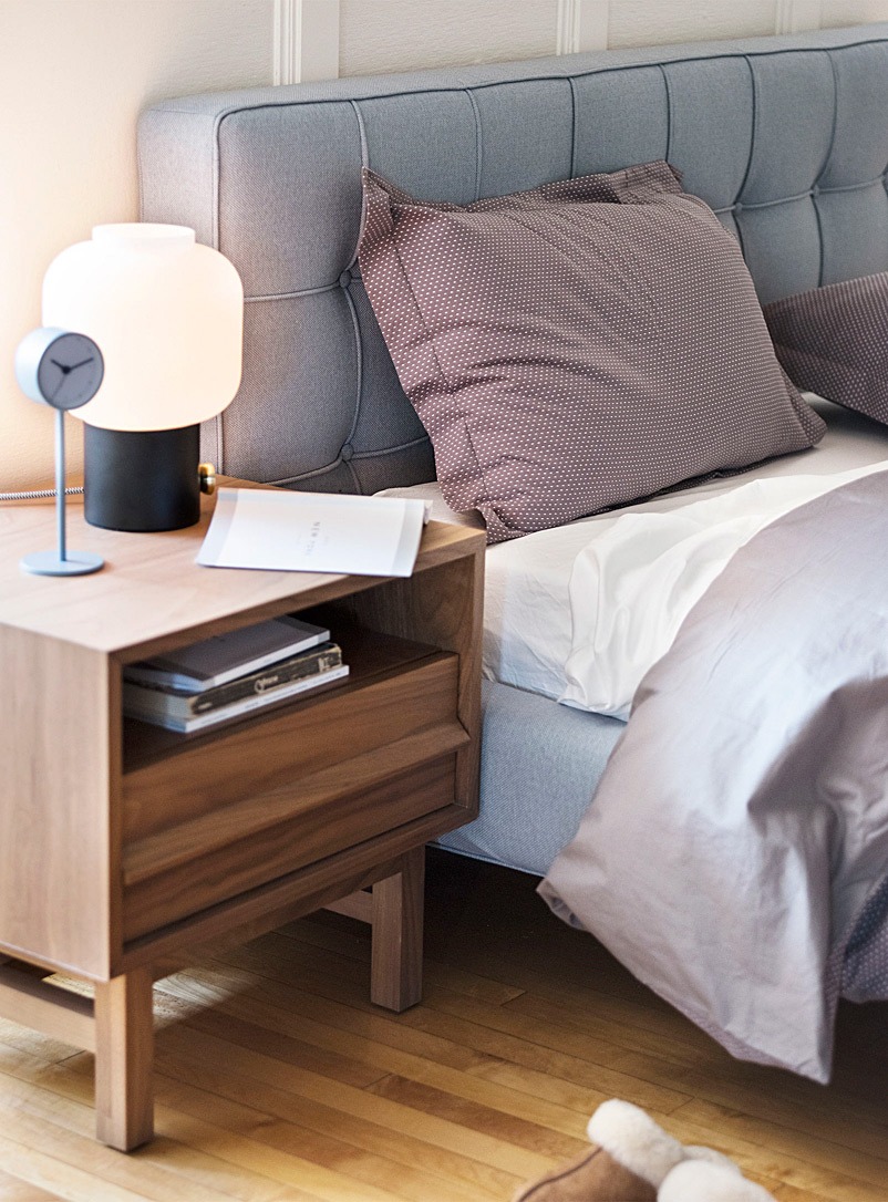 Architectural Shelved Walnut Bedside Table