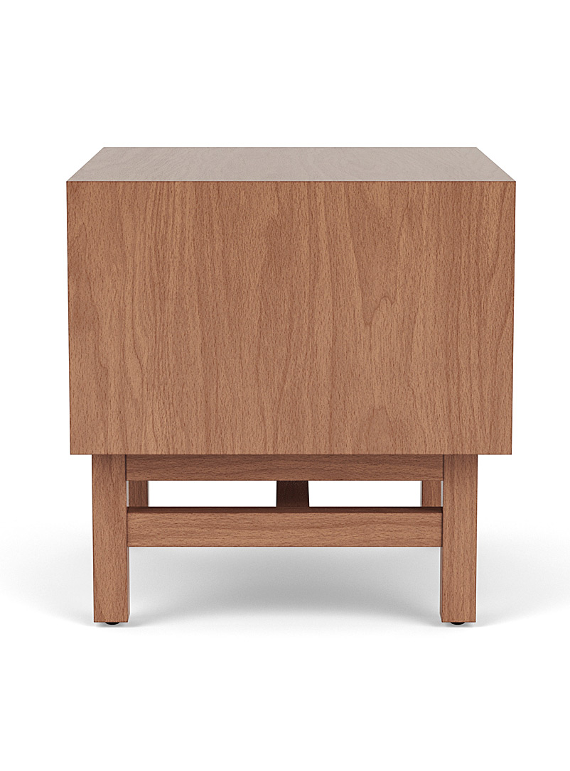 Architectural shelved walnut bedside table product image 3
