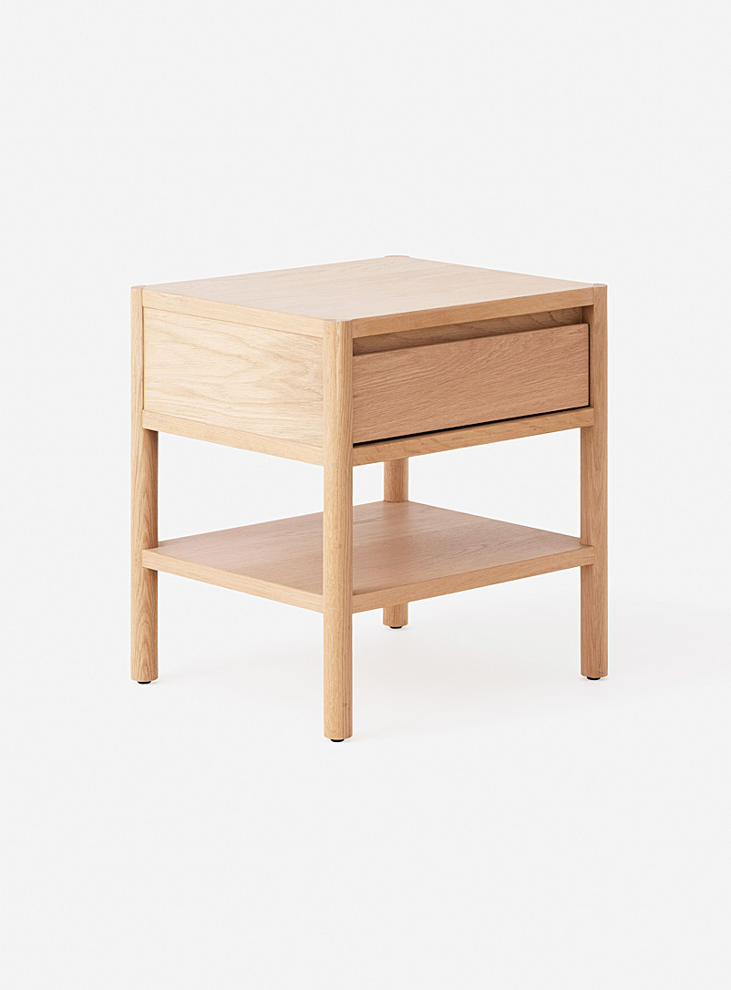 Oak single-drawer nightstand product image 2