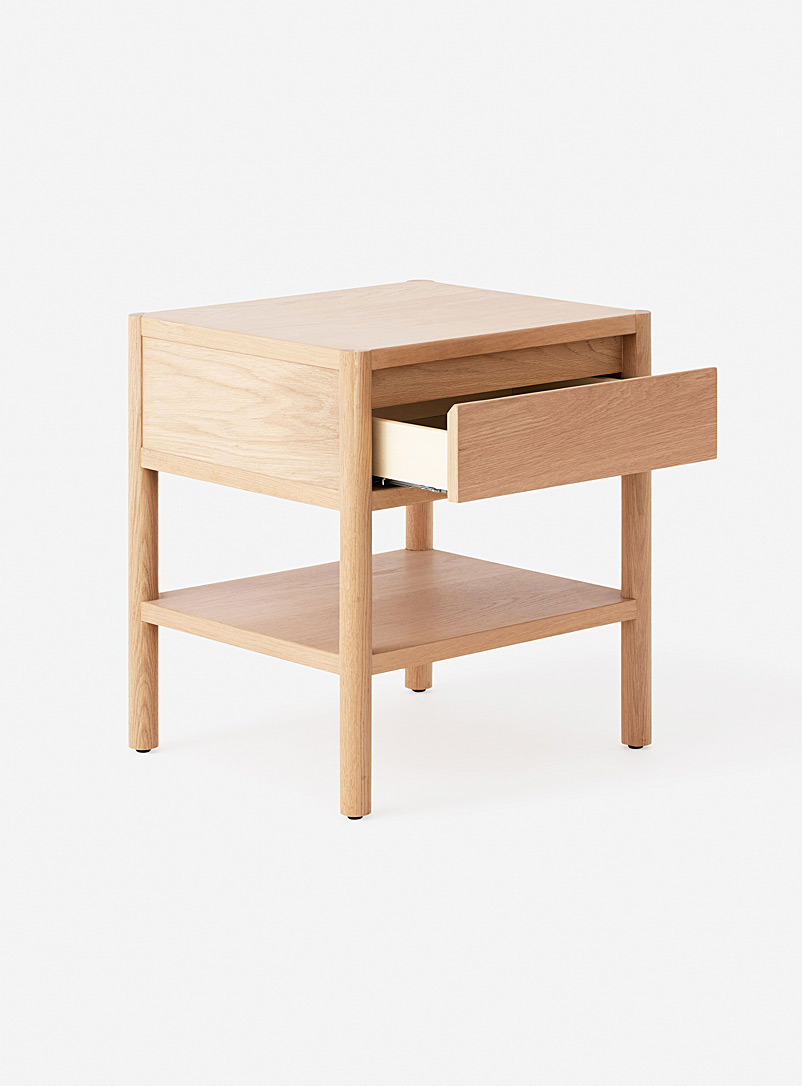 Oak single-drawer nightstand product image 3