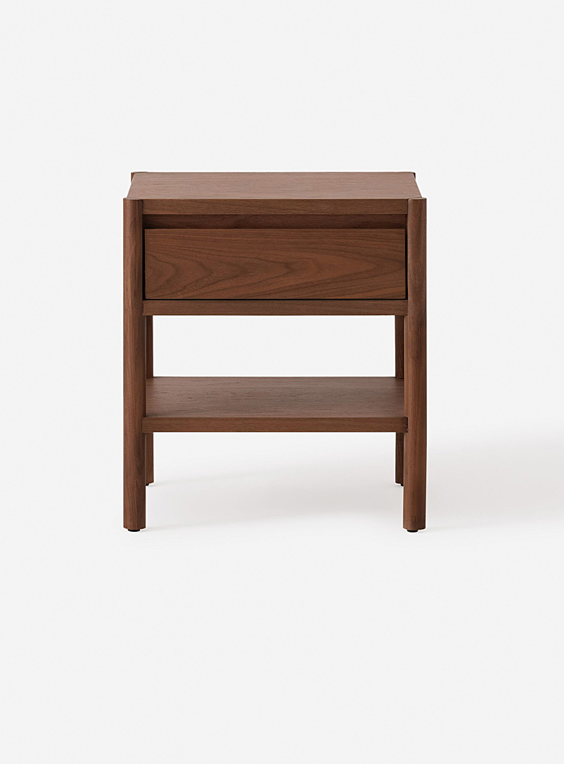 Walnut Single-Drawer Bedside Table