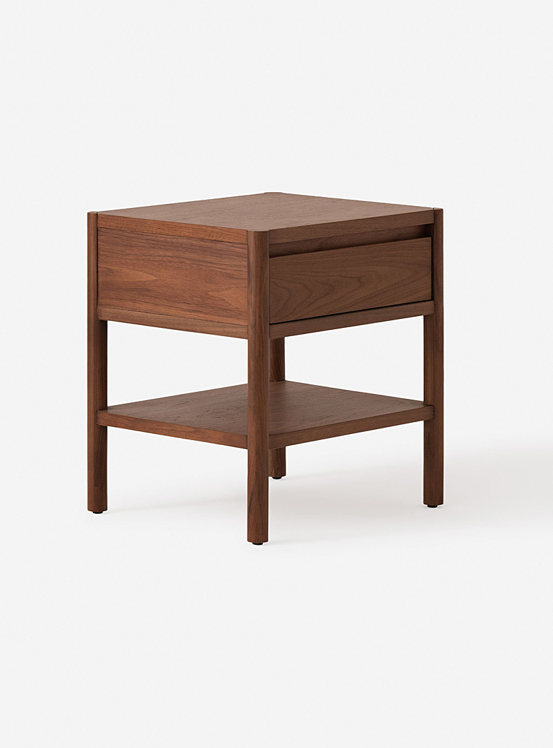 Walnut single-drawer bedside table product image 2