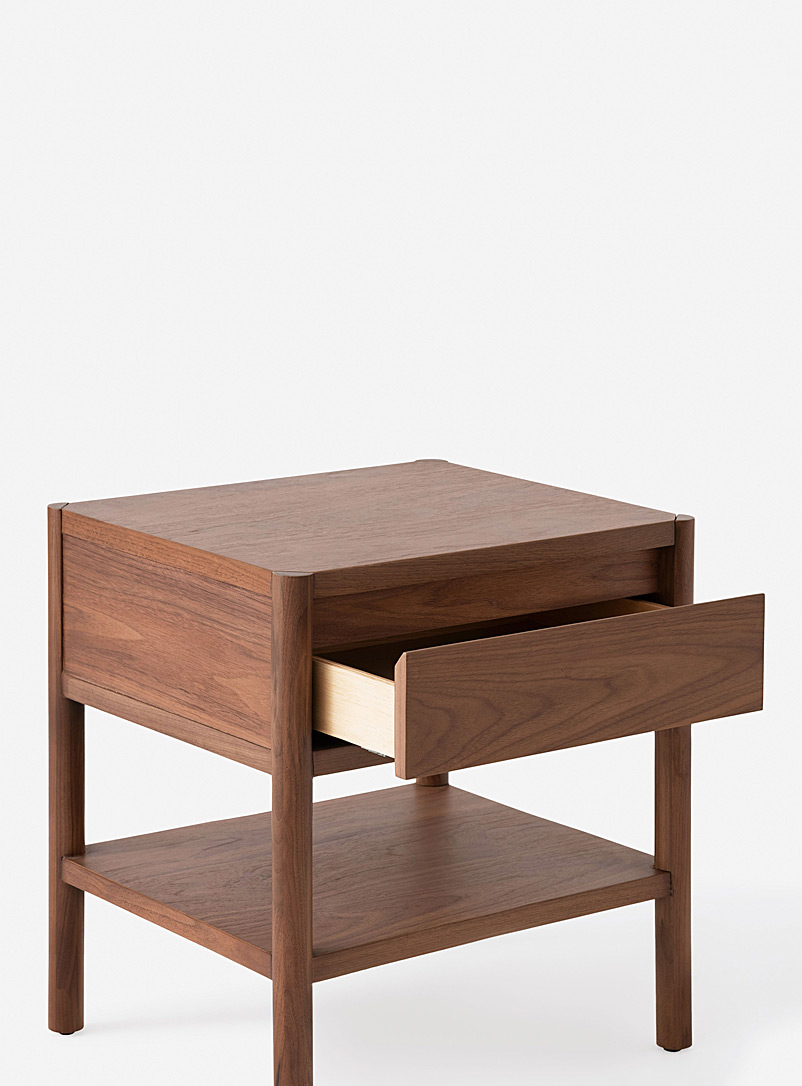 Walnut single-drawer bedside table product image 3