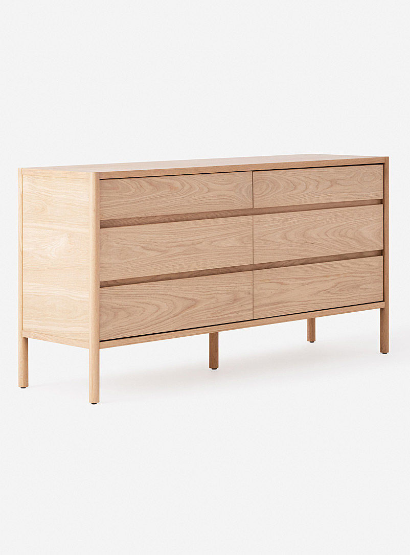 Sleek double oak dresser Six drawers product image 2