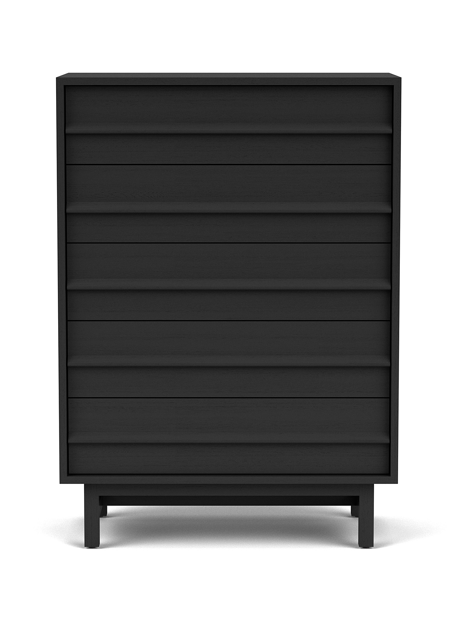 Eq3 Architectural 5-drawer Oak Dresser In Black