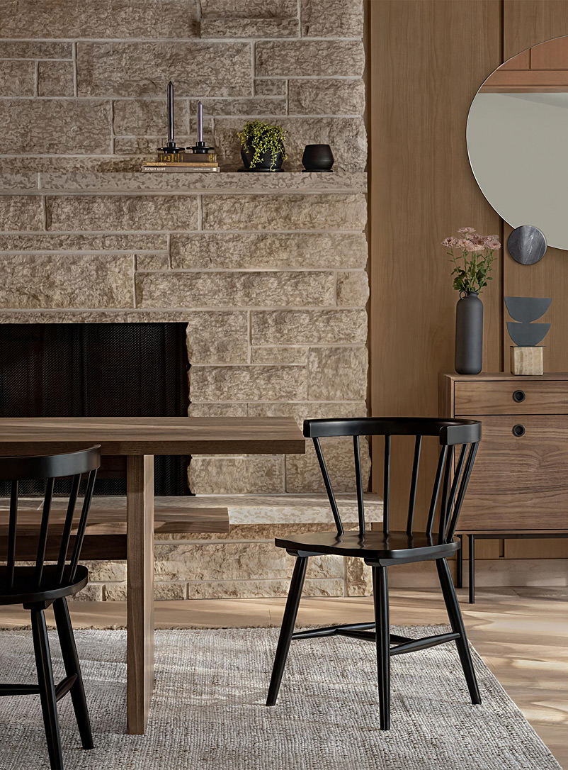 Rubberwood Fan Bar Arm Chair