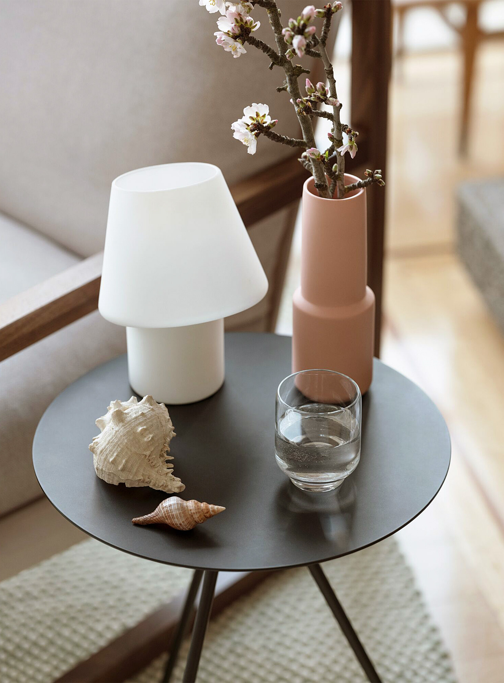 Eq3 Tilted One-piece Table Lamp In White