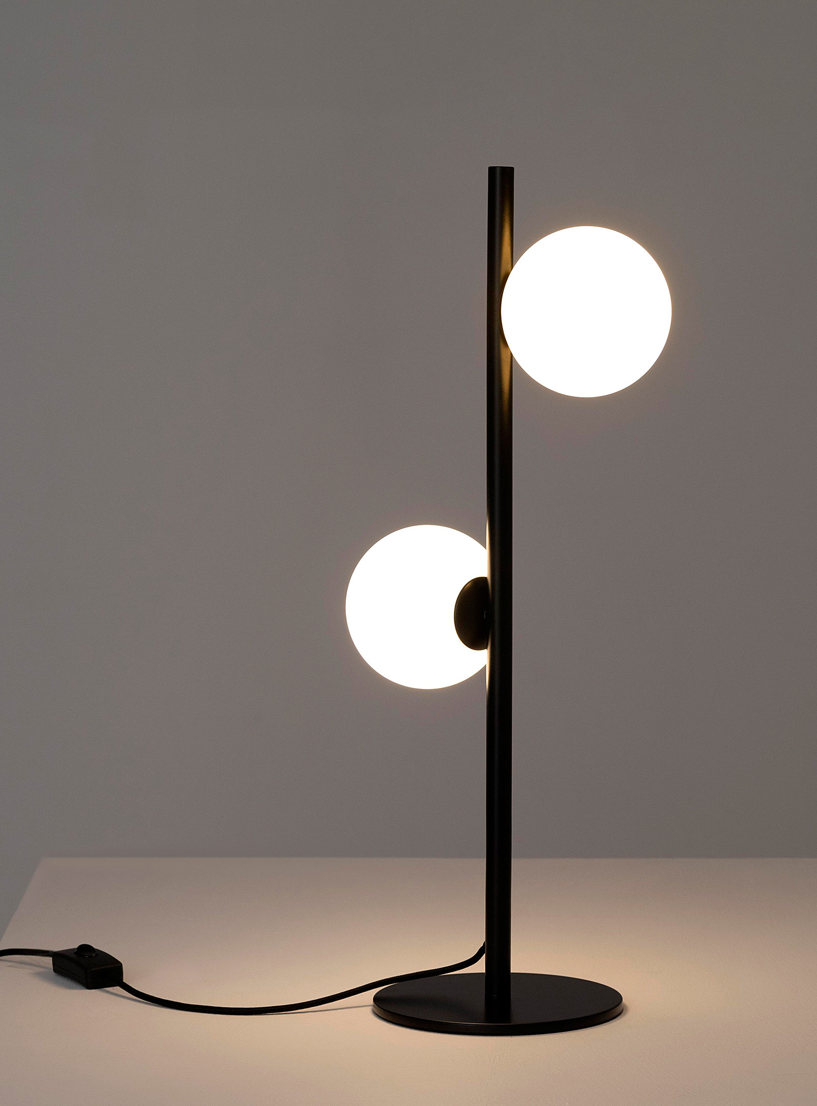 Eq3 Opposing Globes Table Lamp In Black