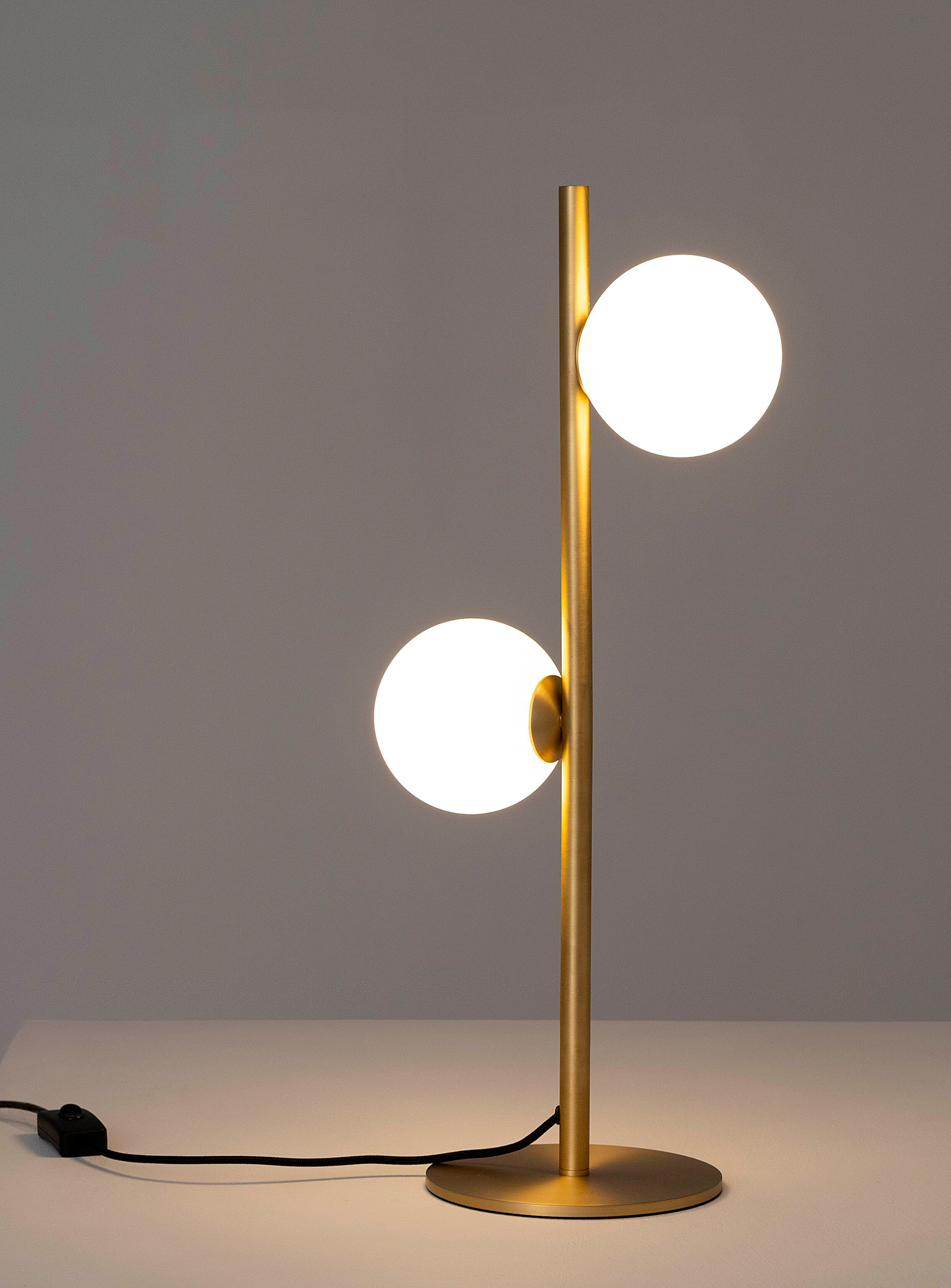 Eq3 Opposing Globes Table Lamp In Brown