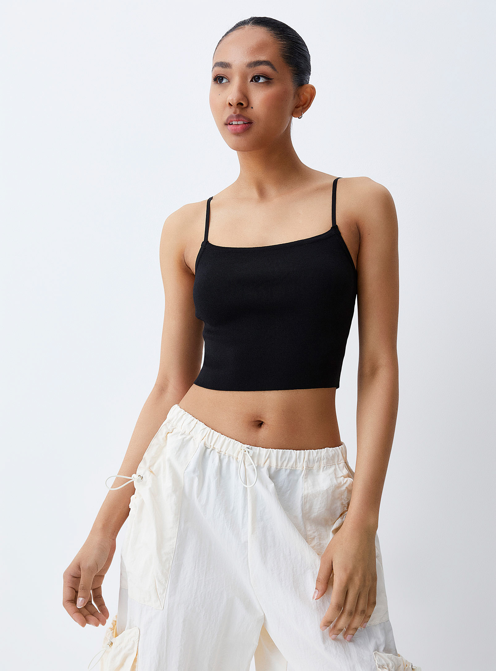 Twik - Women's Square-collar cropped Cami Top
