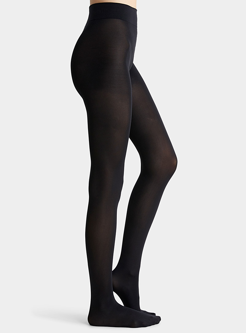 Wolford Black Monochrome velvety tights for women