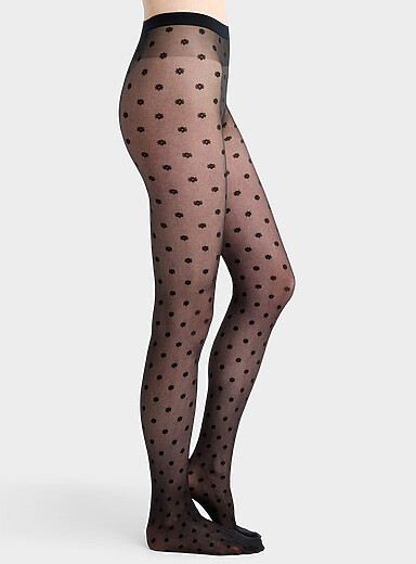Le collant diaphane petites fleurs 20 deniers - Fin