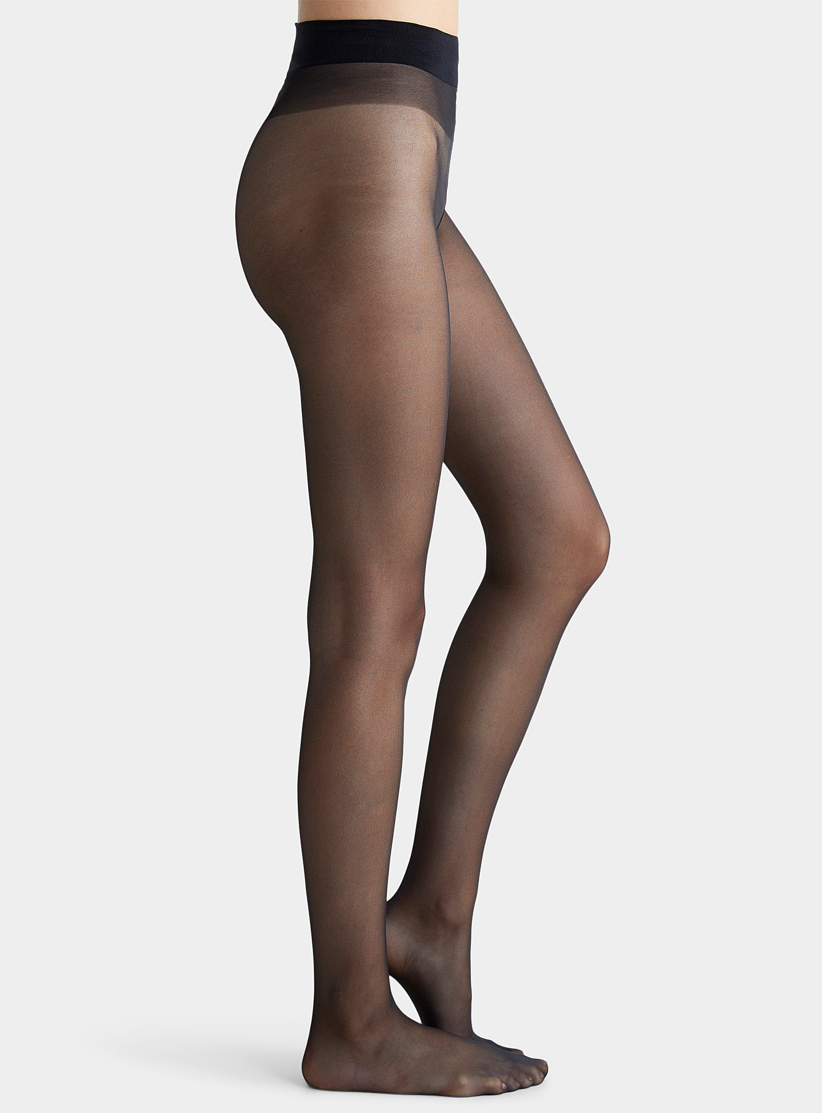 Shop Wolford Satiny Touch Sheer Pantyhose In Black