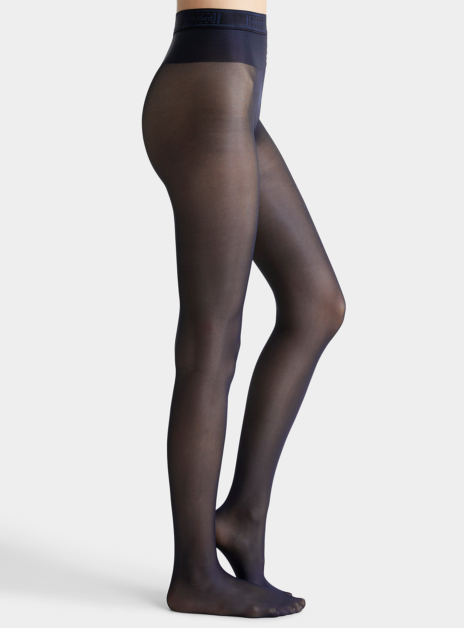 Wolford Satiny Semi-opaque Pantyhose In Marine Blue