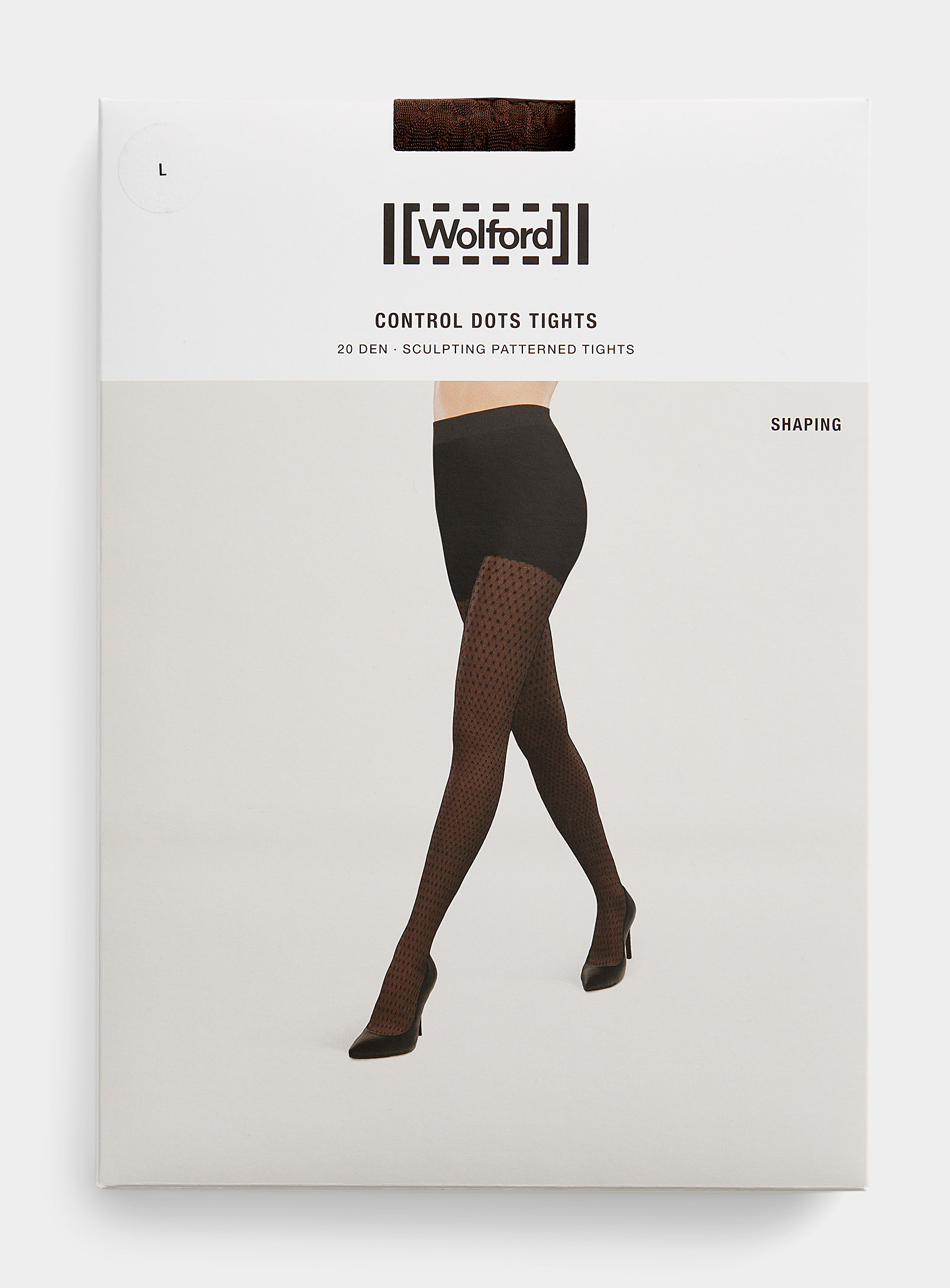 Wolford - Le bas diaphane grille et pois galbant