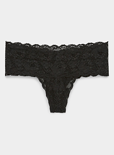 N-Gal Women'S Sheer Lace Adjustable Waist Seamless Underwear Lingerie  Briefs Panty - Black (S)