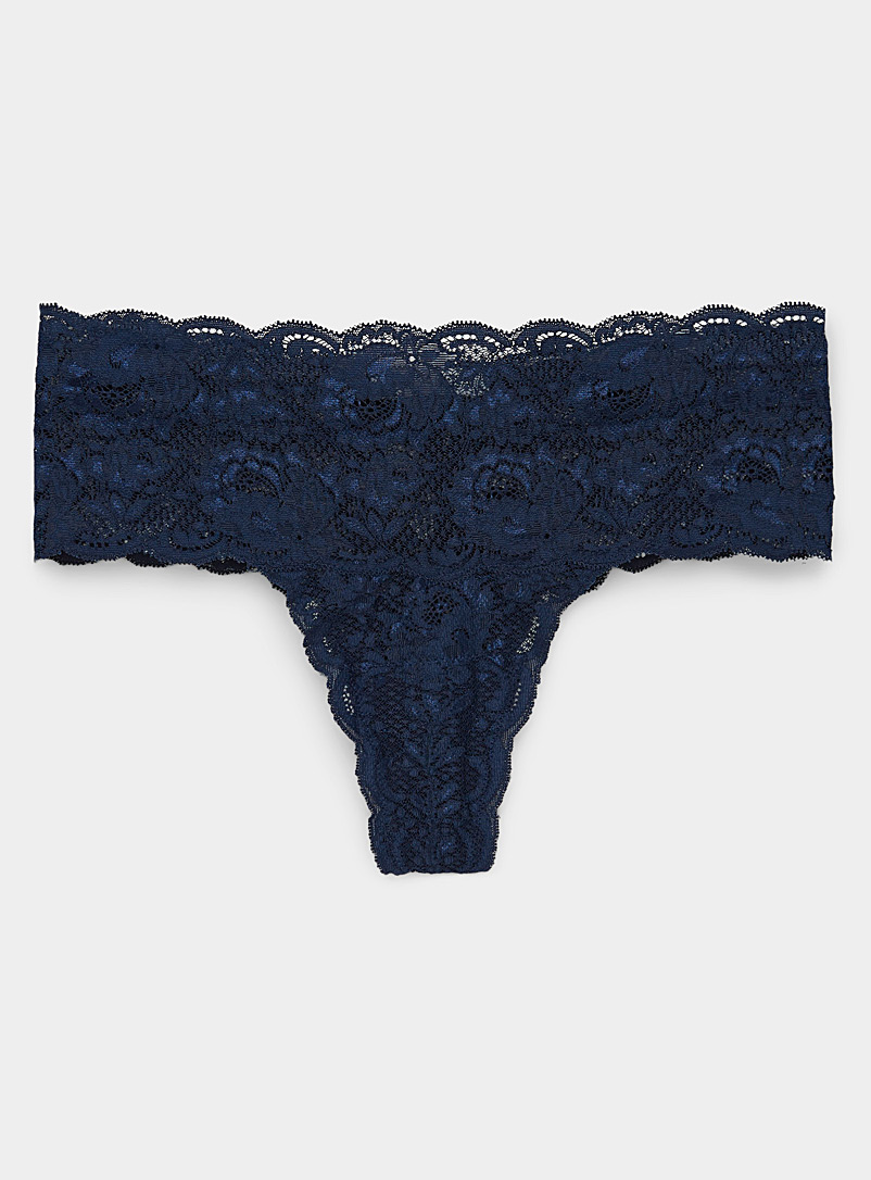 Lace and scallops wide band thong, Cosabella