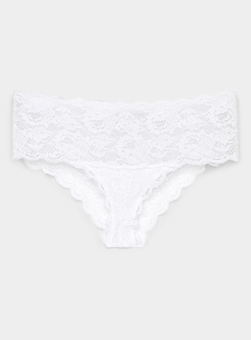 Cosabella White Lace and scallops bikini panty for women