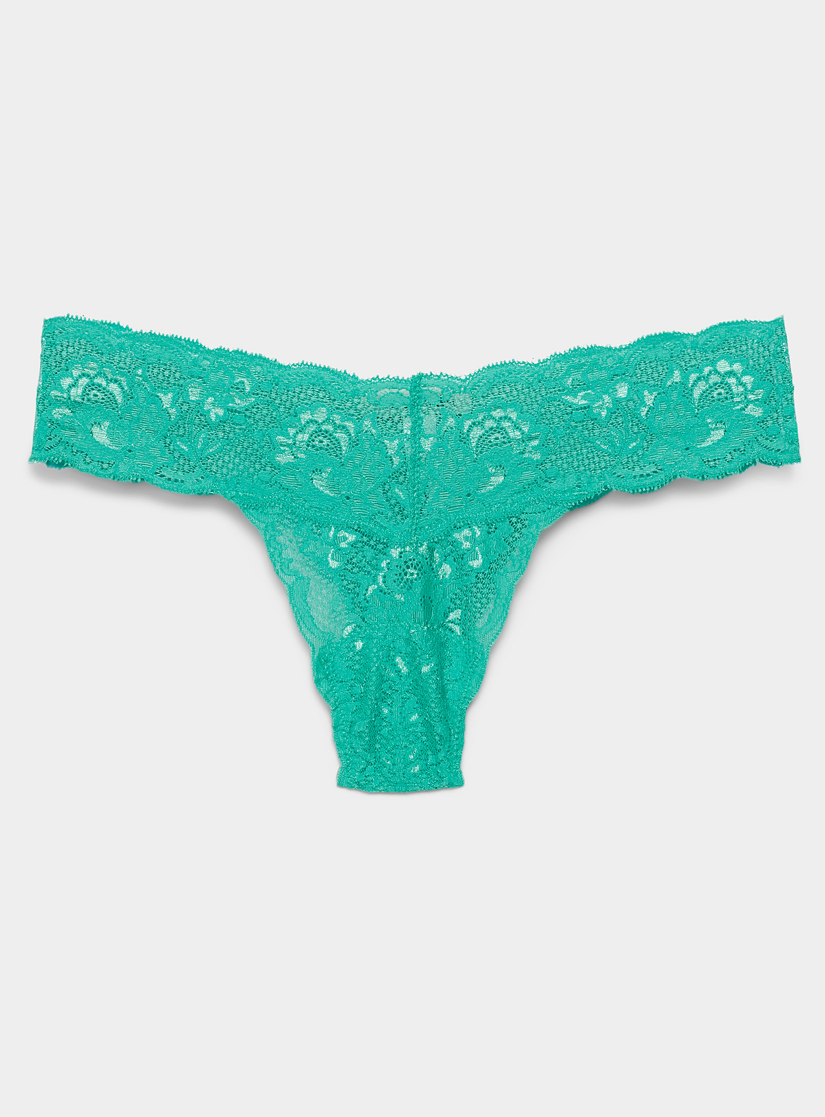 Cosabella Lace And Scallops Thong In Blue