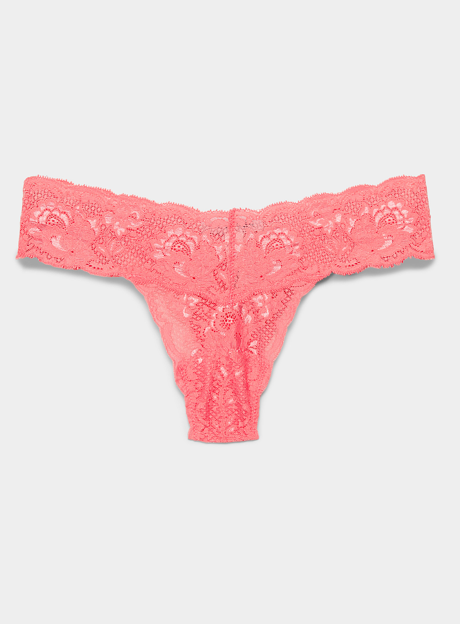 Cosabella Lace And Scallops Thong In Red