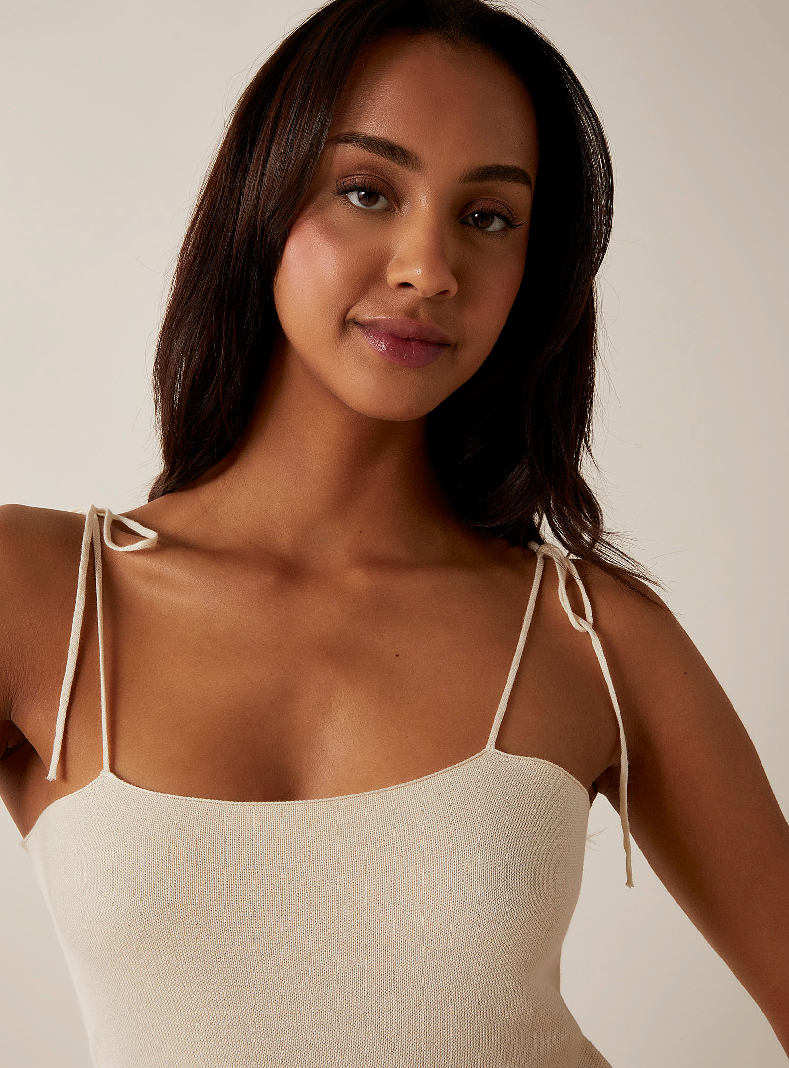Aiayu Heart Organic Cotton Lounge Cami In Neutral
