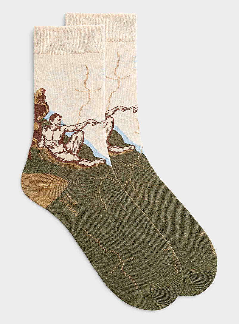 Sock Affairs Patterned White The Creation of Adam sock for men