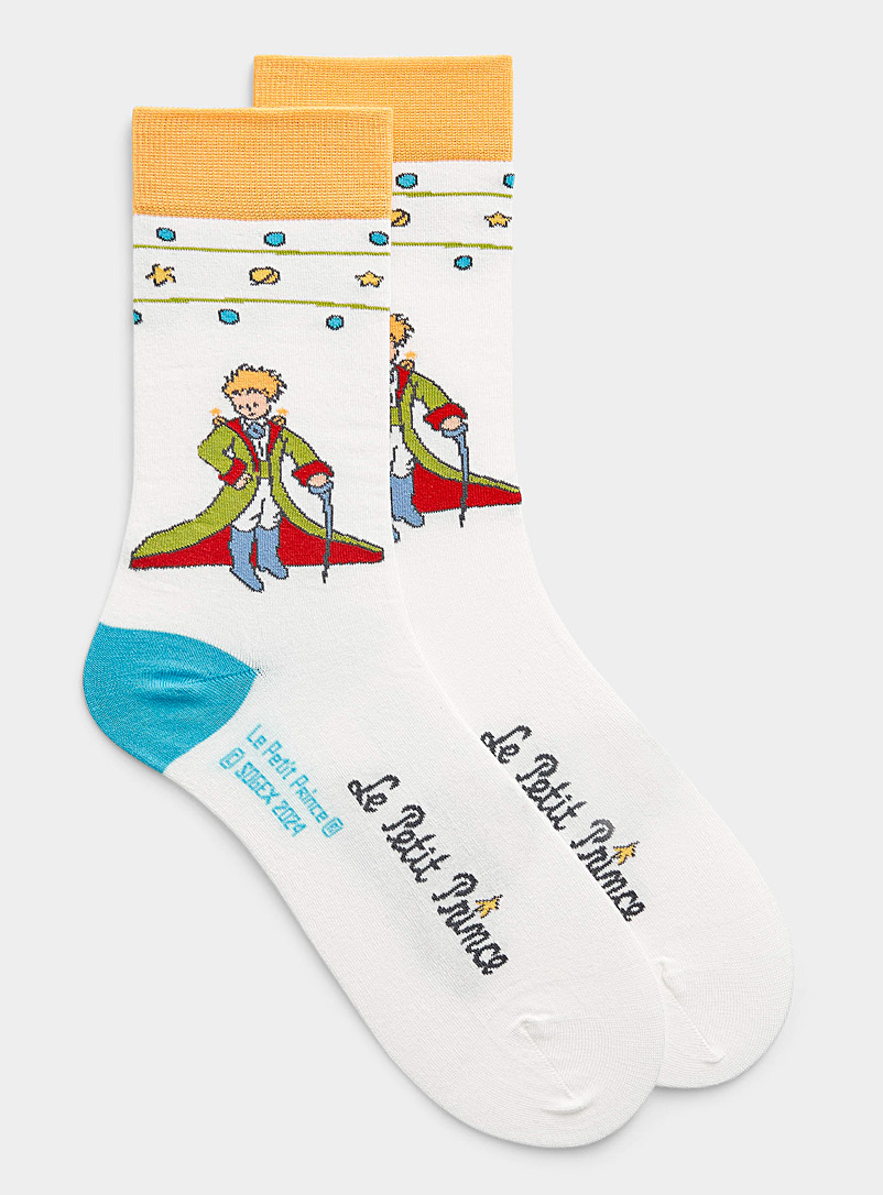 Sock Affairs Patterned White Le Petit Prince sock for men
