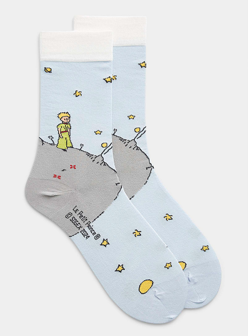 Sock Affairs Patterned Blue Le Petit Prince asteroid sock for men