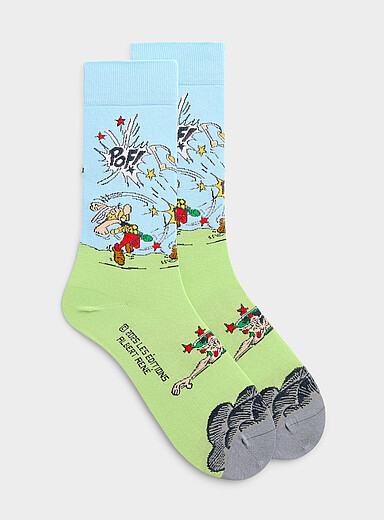 La chaussette Ast&eacute;rix et Ob&eacute;lix - La bagarre