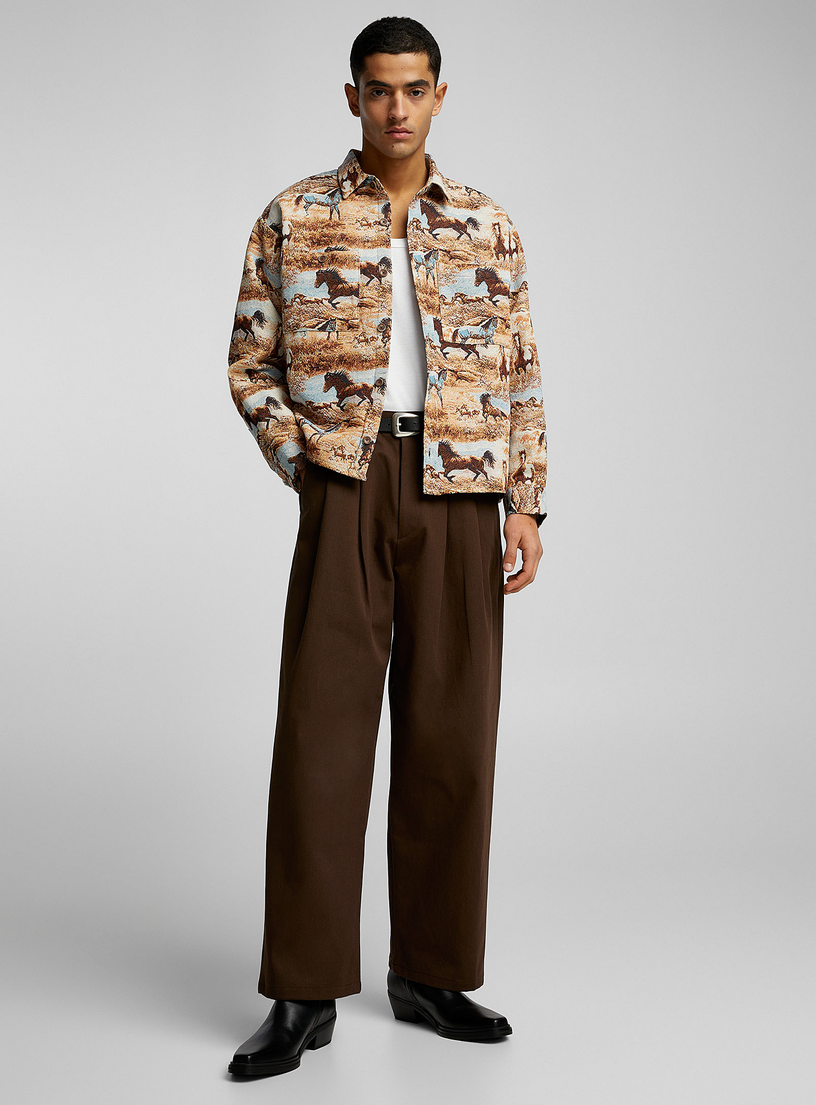Le 31 Twill Loose Pant In Brown