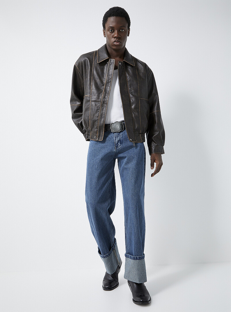 Retro faux-leather jacket Imported from Seoul product image 2