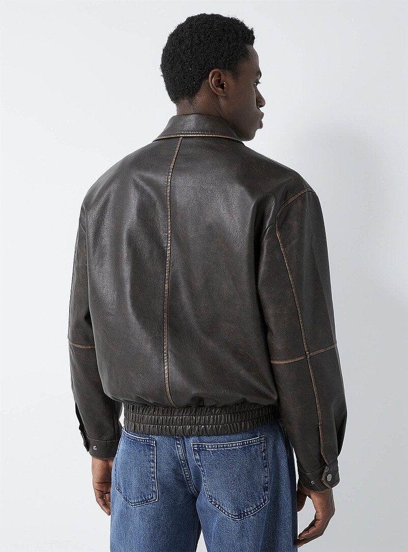Retro faux-leather jacket Imported from Seoul product image 3
