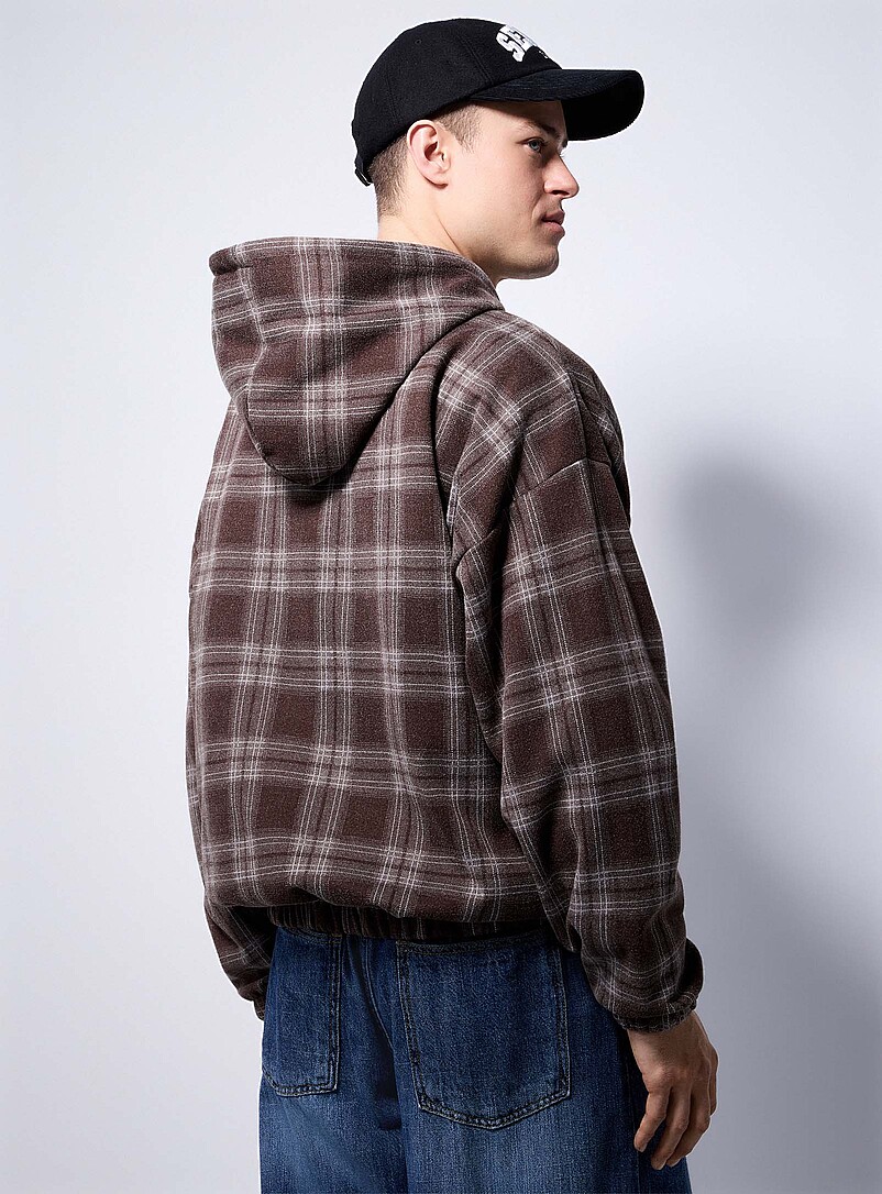 Windowpane check zipped hoodie Imported from Seoul product image 3