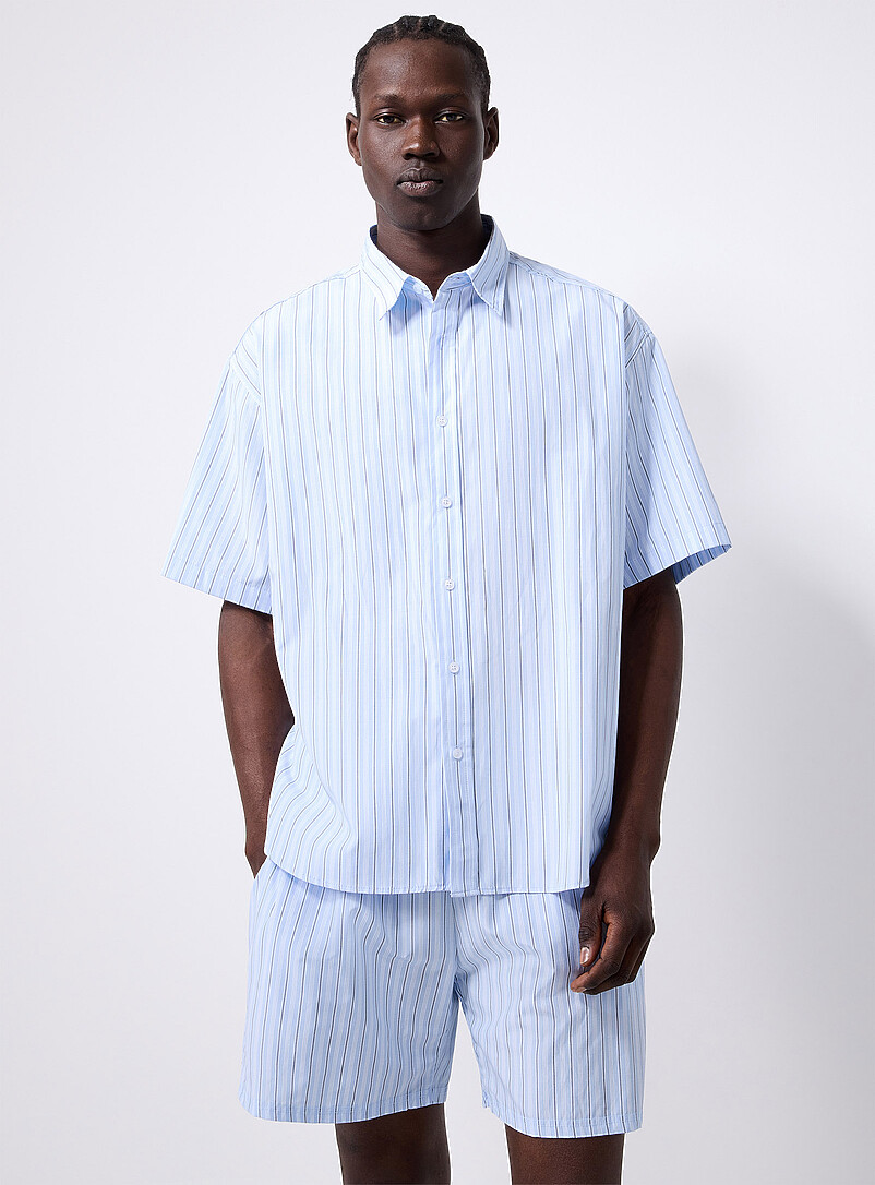 Pyjama-Stripe Poplin Shirt Imported From Seoul