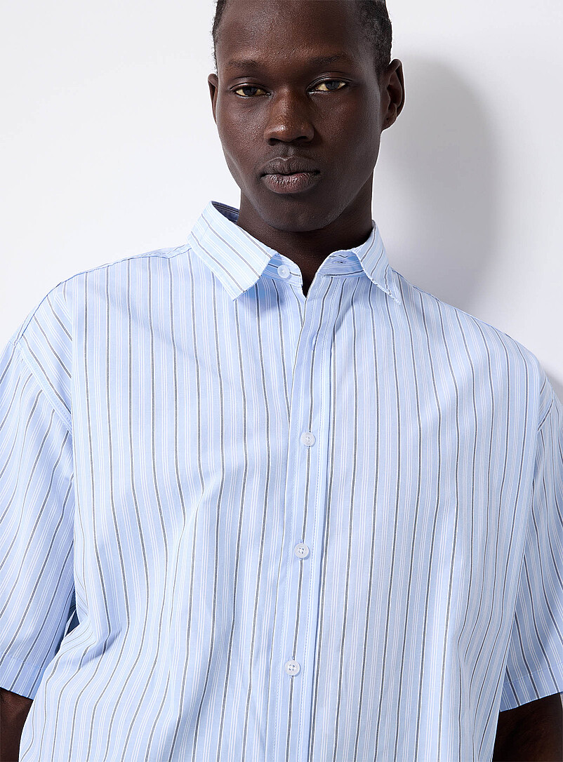 Pyjama-stripe poplin shirt Imported from Seoul product image 2