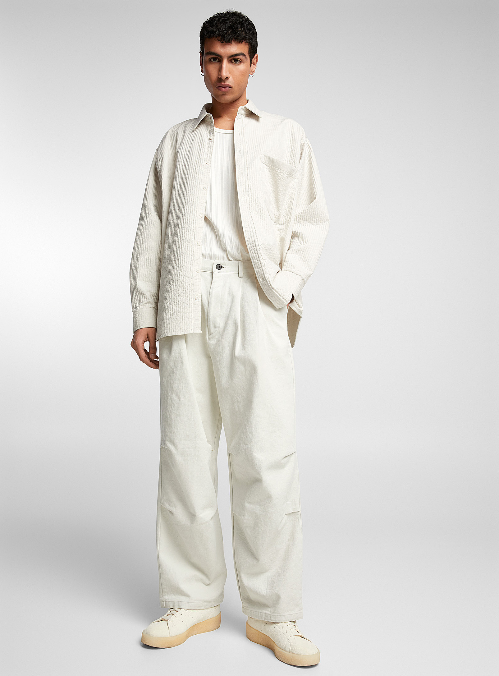 Le 31 Pleated Twill Pant In White