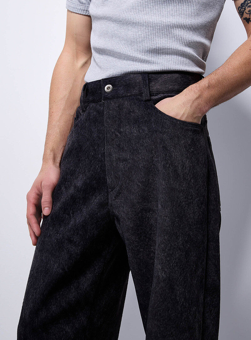 Fuzzy felt 5-pocket pant Loose fit Imported from Seoul product image 2