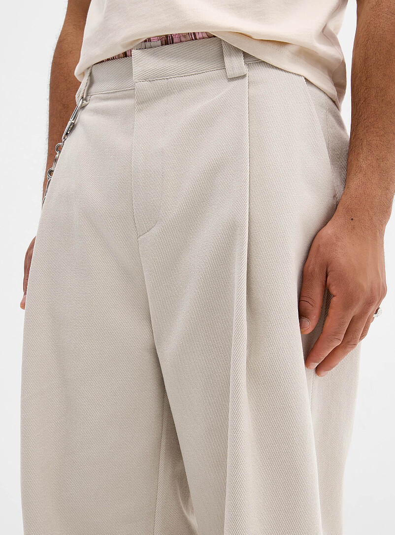 Djab: Le pantalon &agrave; plis twill &eacute;pais Coupe ballon <b>Importation de S&eacute;oul</b> Bleu marine - Bleu nuit pour homme