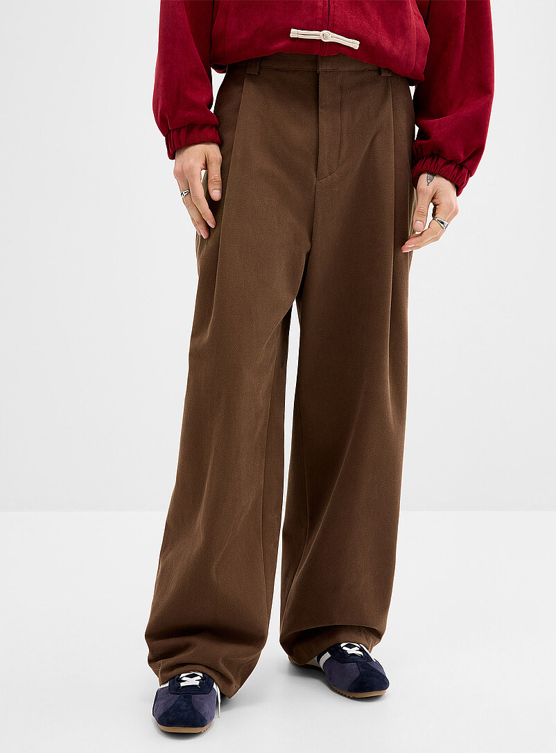Djab: Le pantalon &agrave; plis twill &eacute;pais Coupe ballon <b>Importation de S&eacute;oul</b> Bleu marine - Bleu nuit pour homme