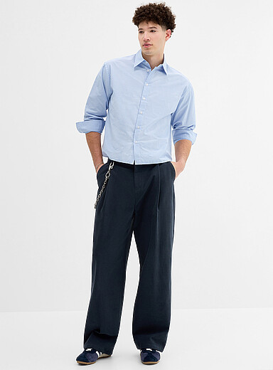 Le pantalon &agrave; plis twill &eacute;pais Coupe ballon <b>Importation de S&eacute;oul</b>