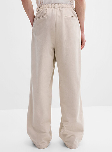 Pleated thick twill pant Barrel fit <b>Imported from Seoul</b>