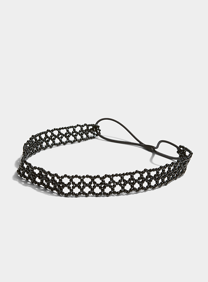 Simons Black Pearl mosaic headband for women