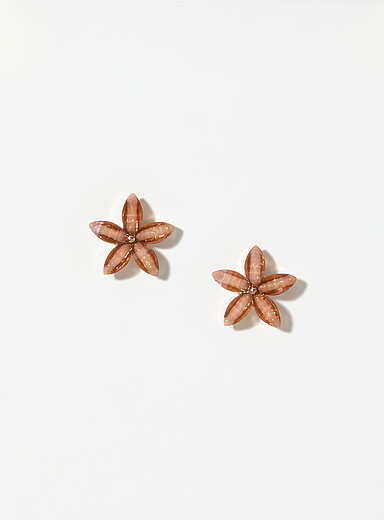 Les boucles d'oreilles fleurs luisantes