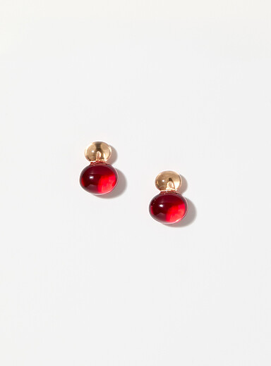 Two-tone translucent ball earrings