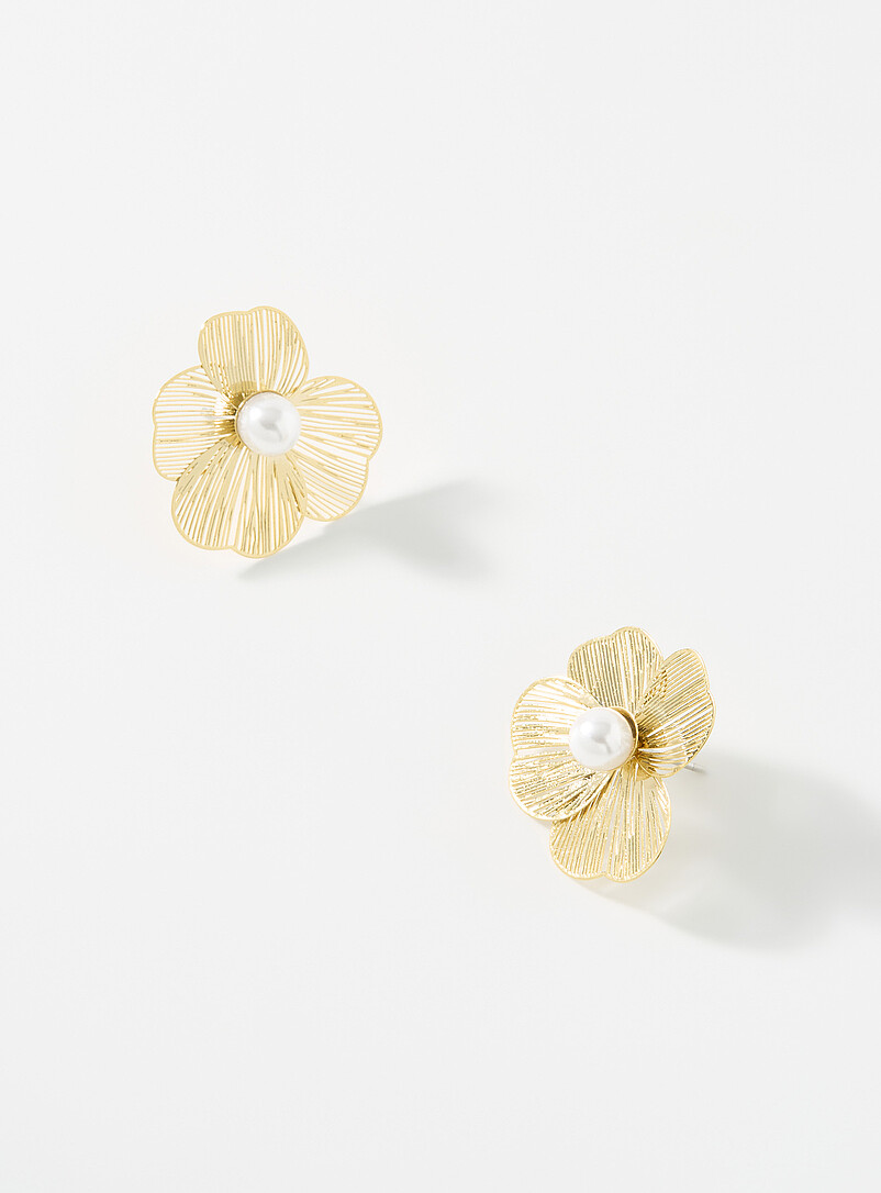 Metallic Floral Earrings