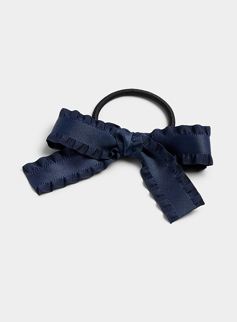 Simons Marine Blue Ruffled bow elastic for women
